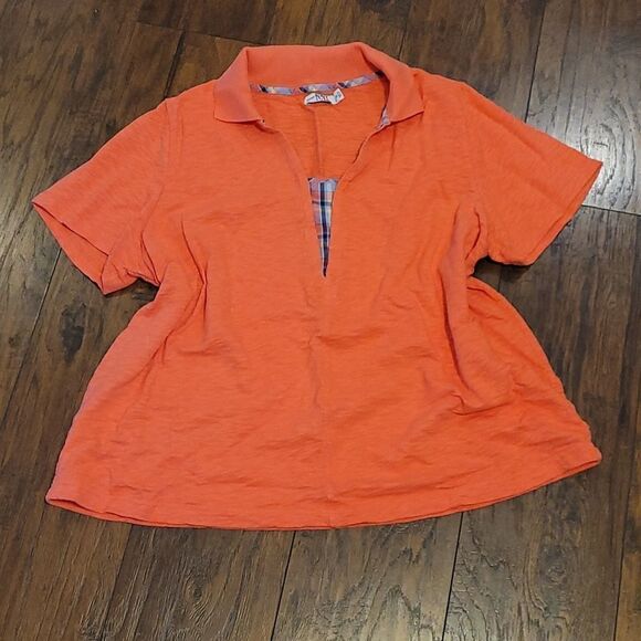 🤸‍♀️3 for 12🤸‍♂️ New York Laundry, Polo Top with Plaid Details - Picture 1 of 5